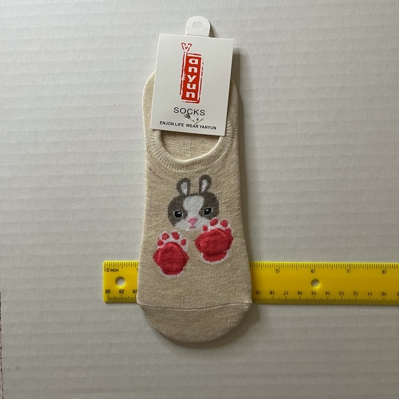 Low rise socks, New, Rabbit, Bunny, Beige - Picture 4 of 5